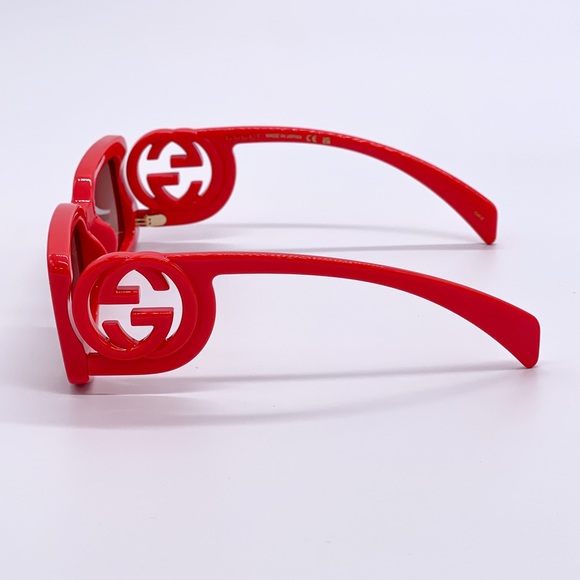 NEW GUCCI UNISEX RED SQUARE SUNGLASSES - Picture 7 of 8
